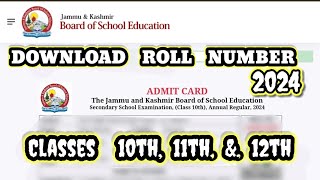 How to download online Jkbose admit card 2024 for classes 10th 11th and 12th jk admitcard jkbose [upl. by Redmund]