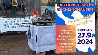 Rede Friedensdemo Recklinghausen 27092024 Friedenslauf Frieden [upl. by Kelam83]