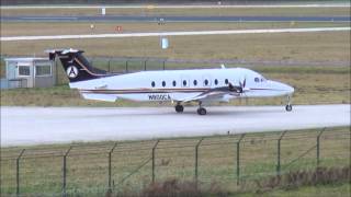 Eindhoven Airport 15 Febr 2014 with France Air Force Airbus A340 a beechraft 1900D Czech bizzjet [upl. by Schecter]