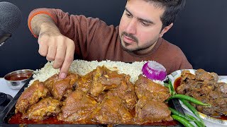 ASMR  Eating Spicy Chicken Thai CurryChicken Liver Gizzard Curry with RiceRaw OnionGreen Chilli [upl. by Aprilette]