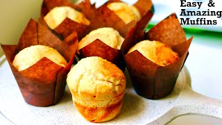 Easy Muffin Recipe for Beginners  how to make muffins at home  Vanilla Muffins Recipe [upl. by Ronoh272]