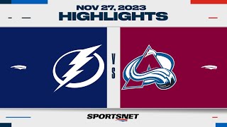 NHL Highlights  Lightning vs Avalanche  November 27 2023 [upl. by Ateloj]