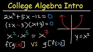 College Algebra Introduction Review  Basic Overview Study Guide Examples amp Practice Problems [upl. by Alleen92]