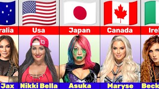 WWE Female Wrestlers Nationality  WWE Wrestlers Country Name [upl. by Orion]