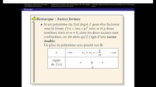 Polynômes du 2nd degré  Signe [upl. by Naves180]