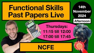 Part 2 NCFE Functionals Skills Maths Past Paper Live [upl. by Pepi]