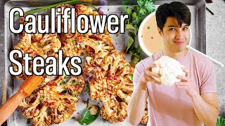 Roasted Cauliflower Steaks Recipe [upl. by Finstad431]