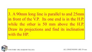 3 projections of straight lines 10a Solutions Engineering Drawing by NDBHATT in AutoCAD [upl. by Eninnej341]