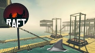 RAFT BUILDING THE BIGGEST FLOATING CITY Our Shark Attack Bait Village  Raft Game  Gameplay [upl. by Yleen758]