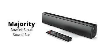 Majority  Bowfell Small Sound Bar for TV with Bluetooth RCA USB Opt AUX Connection [upl. by Dorrehs681]