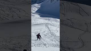 Slowest backflip fy snow skiing backflip fyp mountains [upl. by Naelopan]