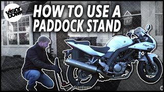 How to use a paddock stand  Motorbike Maintenance [upl. by Llorre529]