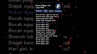 LIRIK LAGU BOCAH NGAPA YAK bocahngapayak waliband capcut fyp waliband lirikgoogle liriklagu [upl. by Remas]