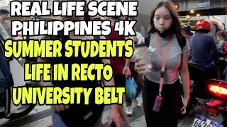 SUMMER STUDENTS LIFE IN RECTO AVENUE STA CRUZ AND SAMPALOC MANILA WALKING TOUR IN PHILIPPINES 4K [upl. by Wilcox368]