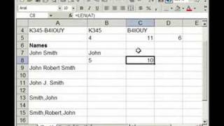 FIND LEN LEFT RIGHT Functions Extract Text From Cells in Excel Advanced P1 [upl. by Nirad]