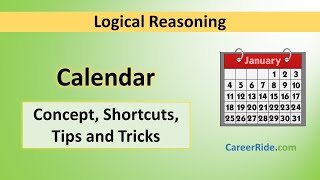 Calendar  Tricks amp Shortcuts for Placement tests Job Interviews amp Exams [upl. by Nivlen]