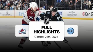 Avalanche at Utah Hockey Club  October 24 2024  NHL Full Game Highlights [upl. by Greta]