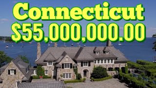 WATERFRONT MEGA MANSION FURNISHED HOUSE TOURS 2021 Greenwich Connecticut [upl. by Idurt]