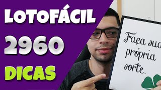 LOTOFACIL 2960 DICAS  LIVE HOJE QUARTA ÀS 20H [upl. by Ennire]