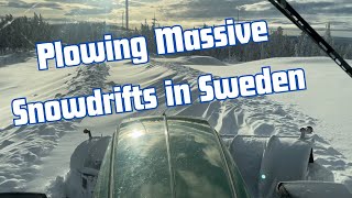 John Deere 6155R Plowing Snow in Swedish Wind Farm I Relaxing ASMR [upl. by Notyard]