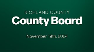 Richland County Board  20241119 [upl. by Nevai]