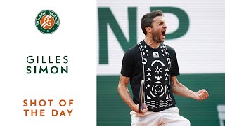 Shot of the day 7  Gilles Simon  RolandGarros 2022 [upl. by Hassi503]