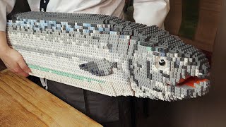 Huge Lego Salmon fish Cutting  Mukbang  Stop Motion Cooking ＆ ASMR [upl. by Sidman591]