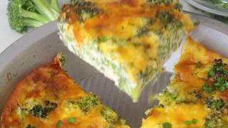 Crustless Broccoli Cheddar Quiche Recipe [upl. by Golda211]