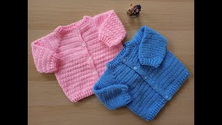 Chaquetita para niñas a crochet paso a paso FÁCIL 46 años y mas tallas [upl. by Oiril]