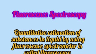 Fluorescence Spectroscopy shortsfeed shorts youtubeshorts [upl. by Arrait287]