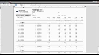 22  Getting Material list summary with Autodesk Advance Steel [upl. by Todd]