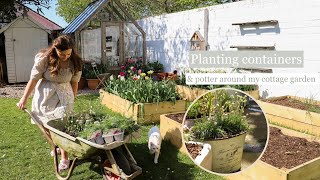 Planting containers amp more my weekly cottage garden vlog [upl. by Nosdivad382]