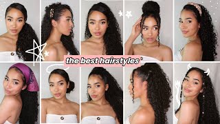 10 EASY HairStyles for Curly Hair  SUMMER 2020 ✨ [upl. by Yojal719]