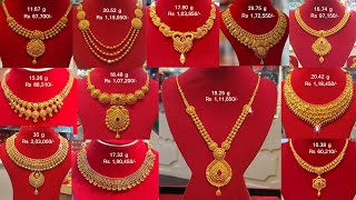 Latest 22k gold necklace designs with weight and price  Shridhi Vlog [upl. by Glimp]