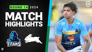 NRL 2024  Titans v Rabbitohs  Match Highlights [upl. by Naujud260]