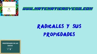 RADICALES Y SUS PROPIEDADES HD [upl. by Yaron]