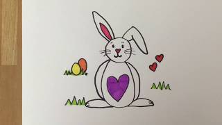 DIY Pasen tekenen Makkelijke Paashaas tekenen 🐰🐣 How to draw an Easter Bunny [upl. by Ahsieat]