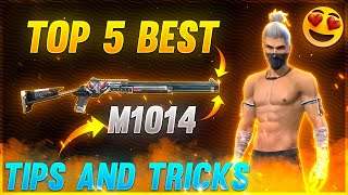 TOP 5 BEST M1014 TIPS AND TRICK  FREE FIRE [upl. by Ennaylloh]