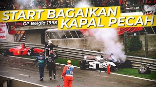 START BALAPAN PALING KACAU DALAM SEJARAH F1 BAHAS GP BELGIA 1998 [upl. by Anitnatsnoc]