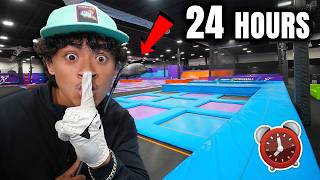 24 HOUR OVERNIGHT CHALLENGE in TRAMPOLINE PARK MINI GOLF [upl. by Cheffetz949]