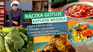 Rączka gotuje grzybowe gołąbki zupa kapuściana chrupiące skrzydełka [upl. by Georgina]