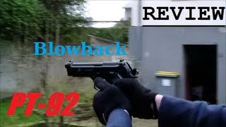 AIRSOFT 02 REVIEW Taurus PT92 Gaz Blowback HD [upl. by Suivatal445]