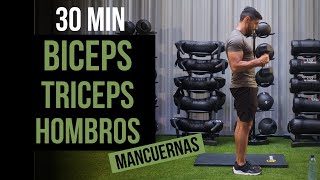 Rutina de Brazos en Casa intensa🔥 Ejercicios con Mancuernas para Hombros Biceps y Tríceps [upl. by Dode]