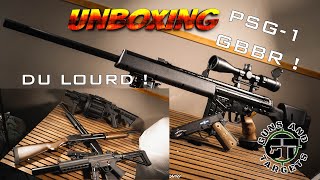 DU LOURD  PSG1 GBBR  UNBOXING AIRSOFT GUNS AND TARGETS FR [upl. by Adnohsad]