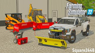 Winter is HERE  Getting Plow Trucks Ready  FS22 Landscaping [upl. by Miguela]