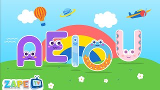 Vowels Song  A E I O U  Fun Vowel  Kids Fun Learning  Kindergarten  Zape TV [upl. by Isej]