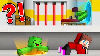 Mikey and JJ Use Portal Gun to ESCAPE PRISON in Minecraft Maizen [upl. by Argus]