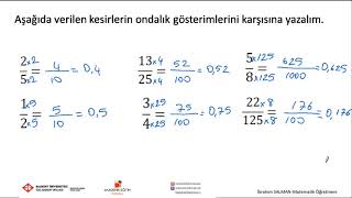 15 Ondalık Gösterimlerin Basamak Değerleri [upl. by Nytsirk]