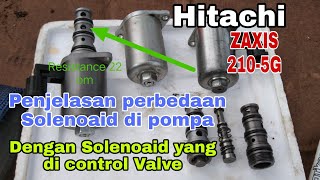 penjelasan perbedaan Solenoaid pompa dan control Valve Hitachi Zaxis 2105G [upl. by Adi275]