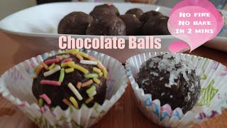 No fire No bake 2 mins Marie Biscuit Chocolate Balls  New year Special Recipes  shorts [upl. by Hepsiba660]